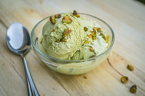 Image of honey pistachio ice cream by LEVO.