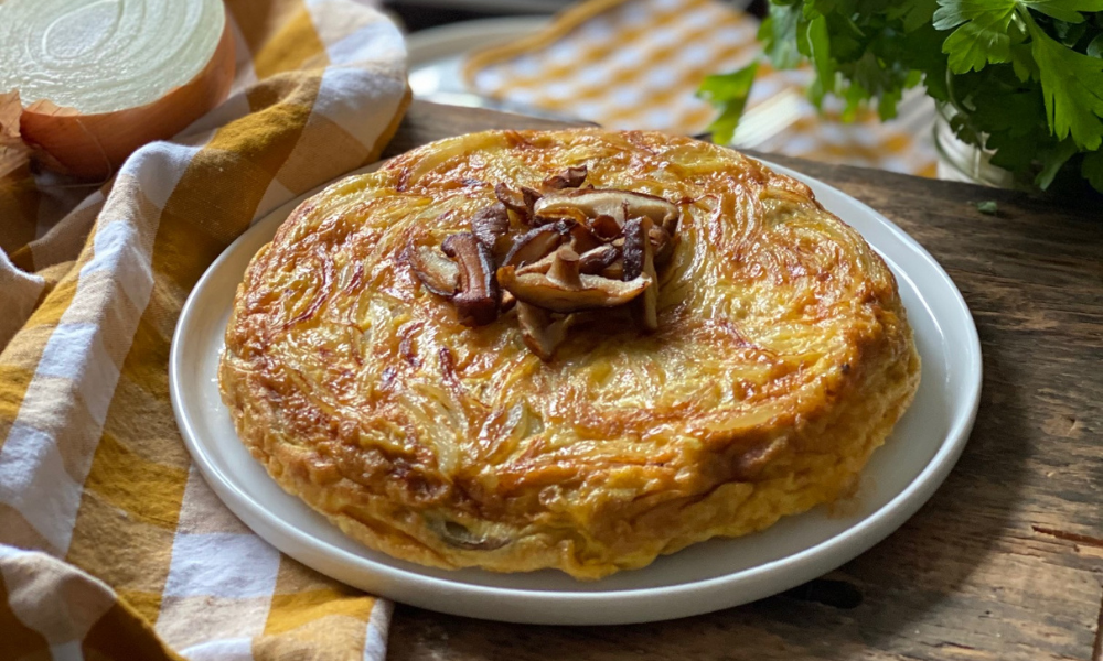 Mushroom infused spanish tortilla