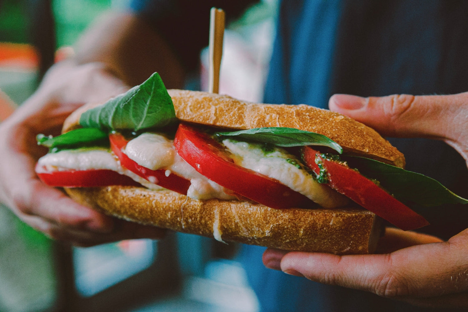 Image of LEVO's tomato and mozzarella panini recipe.