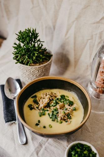 Image of a bowl of chicken with cream of mushroom soup recipe by LEVO.