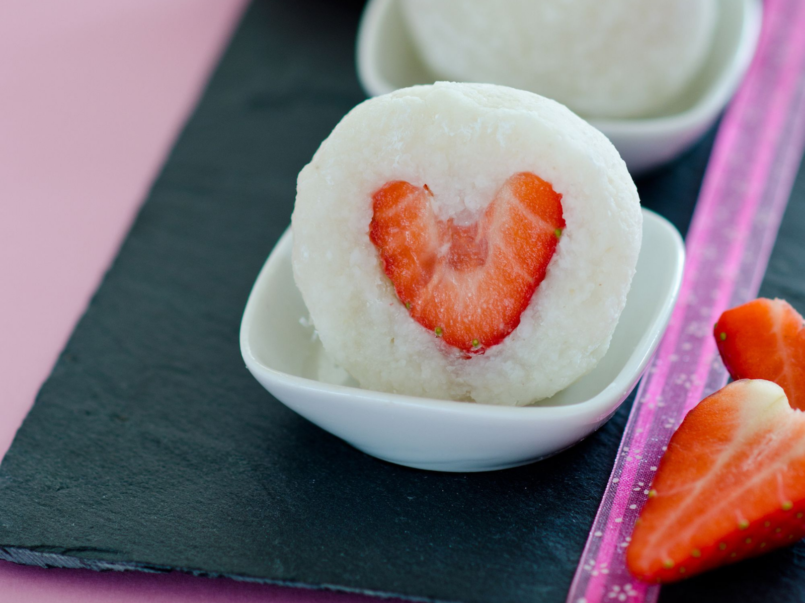 One piece of mochi. Make your own by following LĒVO's infused homemade mochi ice cream recipe.