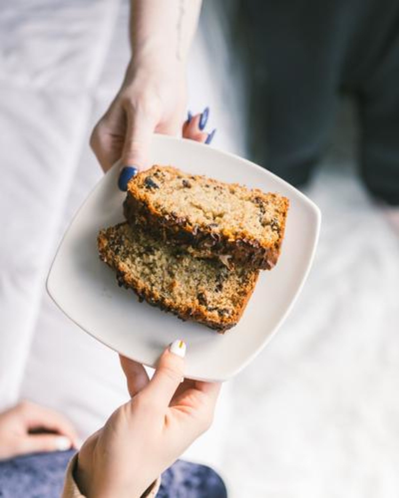 Image of a plate of infused banana bread made using the LĒVO.