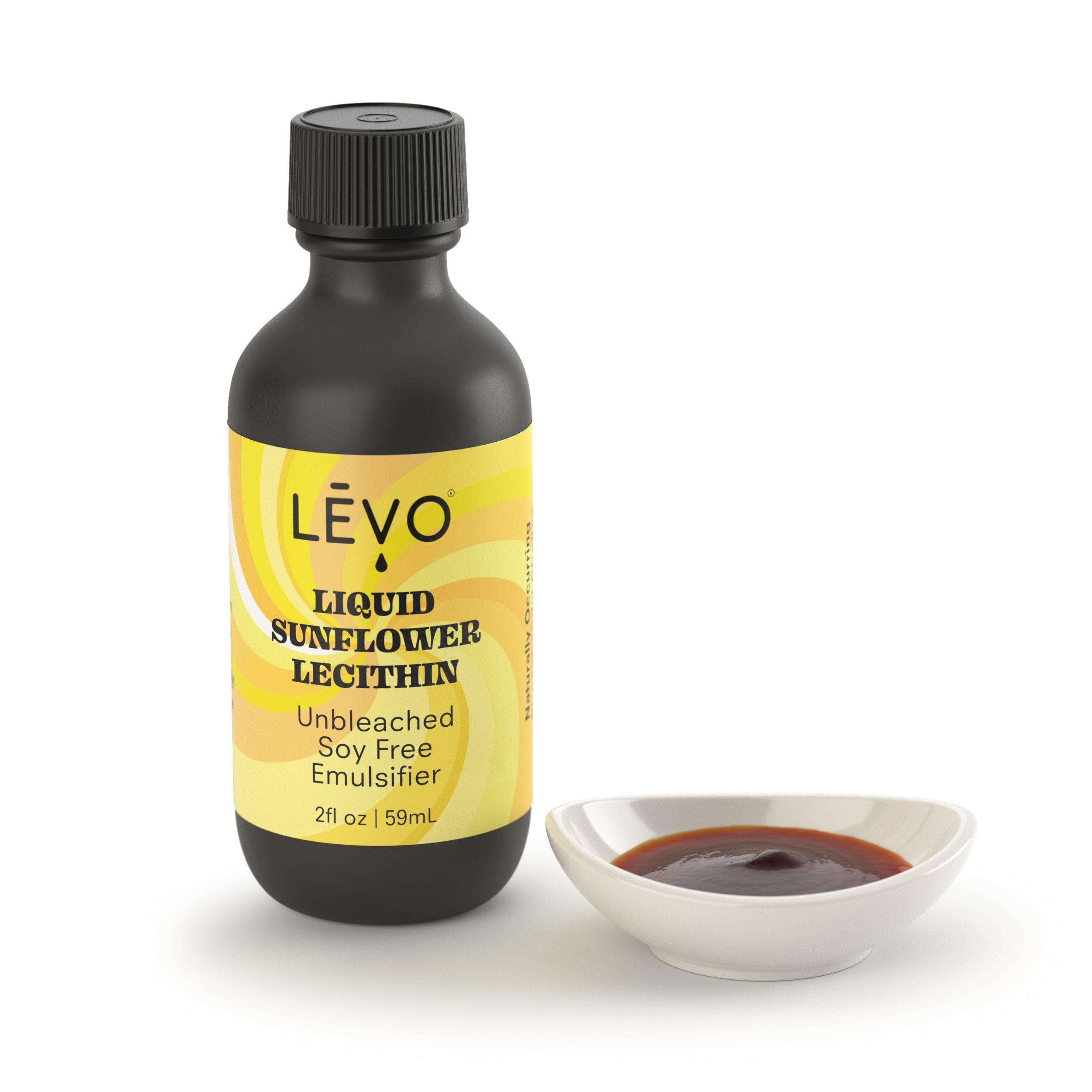 LEVO liquid sunflower lecithin next to container