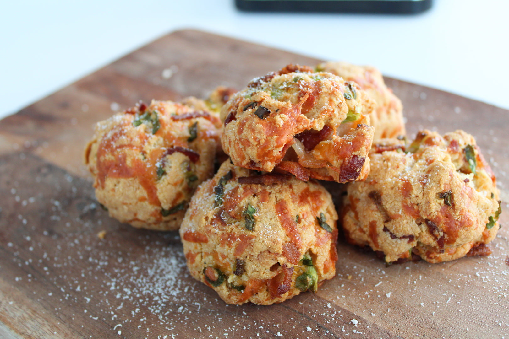 Image of infused cheddar bacon scones made with LĒVO.