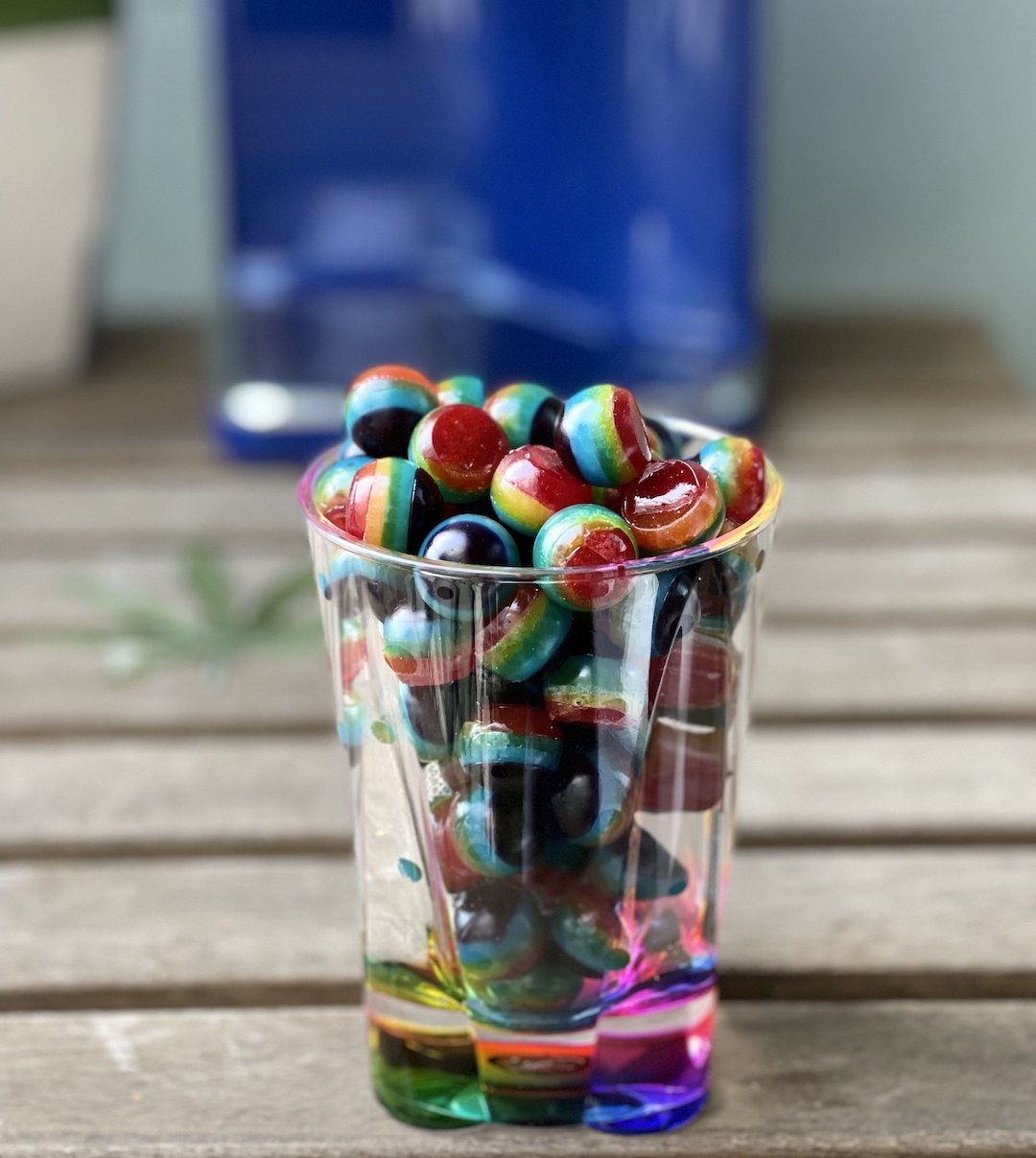 Image of rainbow gummy candy by LĒVO.