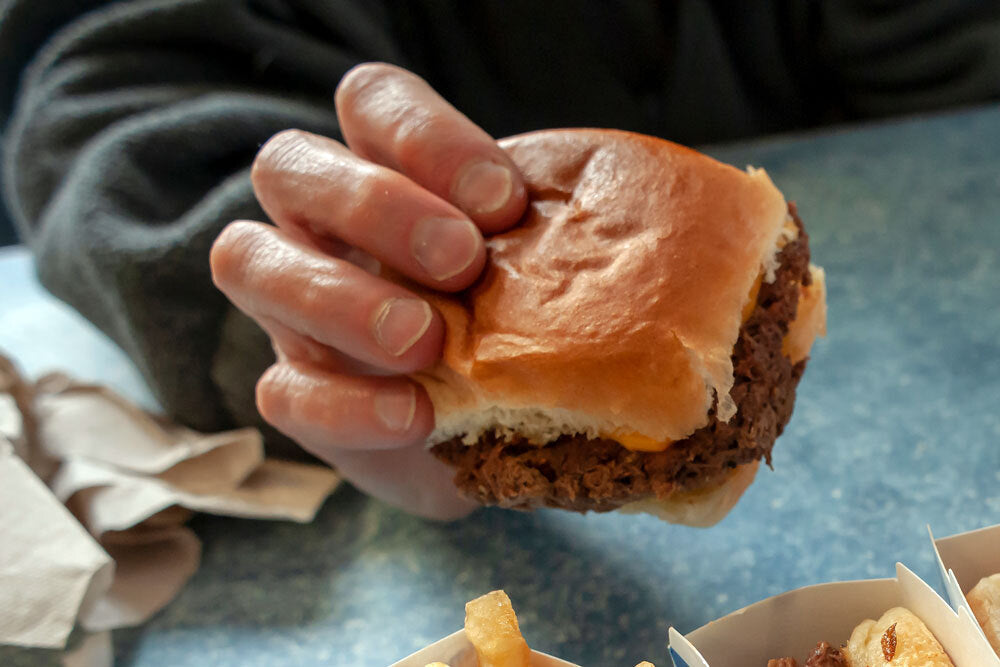 Image of the final product after following LĒVO's recipe for white castle burgers.