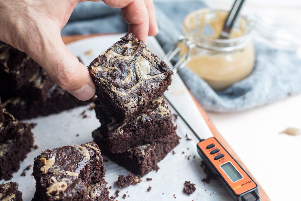 Infused Peanut Butter Swirl Brownies 