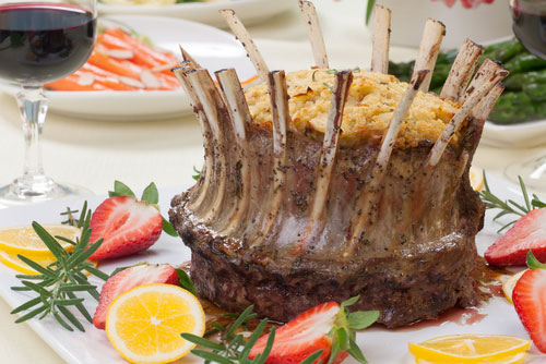 How to make Crown Rack of Lamb with flower infused oil