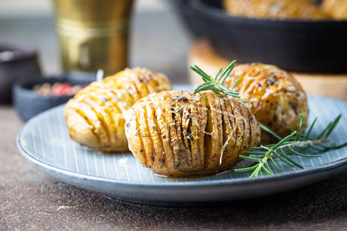 Cheesy Hasselback Potato Gratin