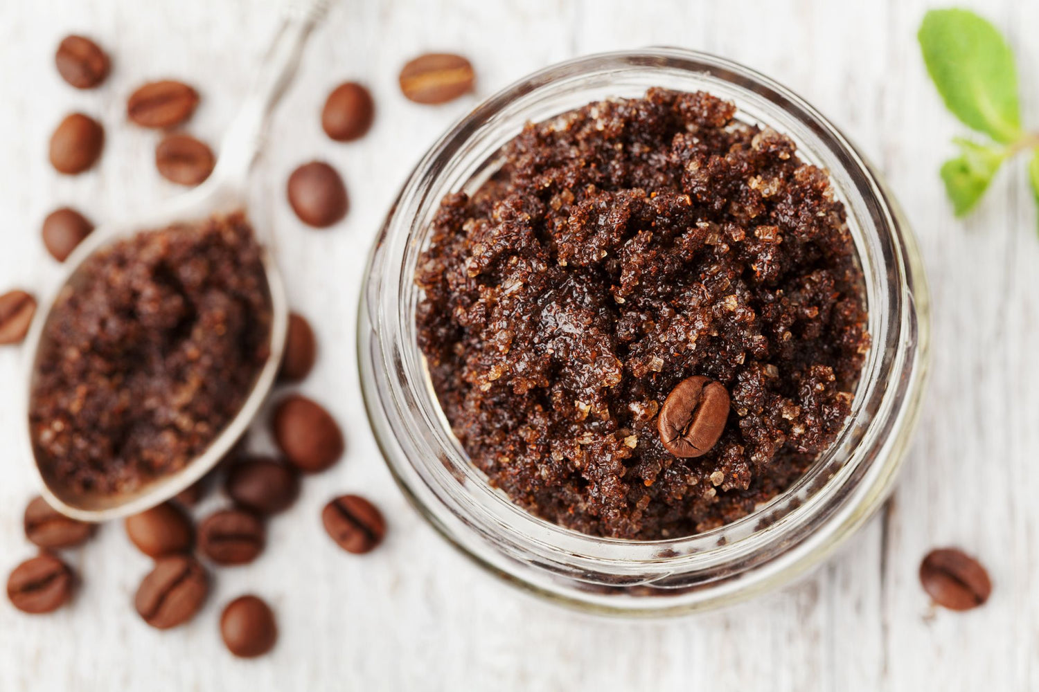 Image of LĒVO's DIY coffee body scrub in a jar.