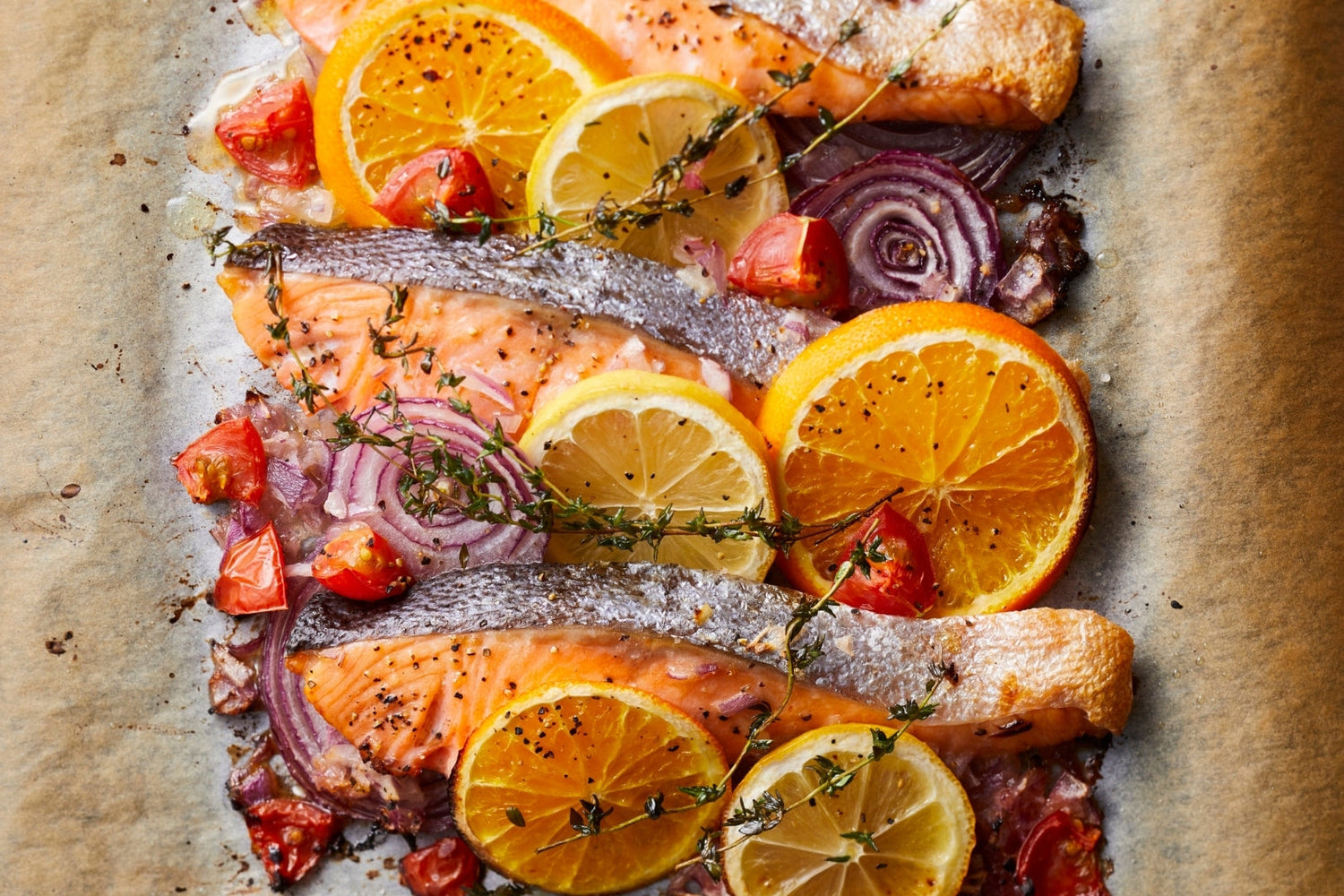 Flower infused salmon, marinated with citrus and soy sauce