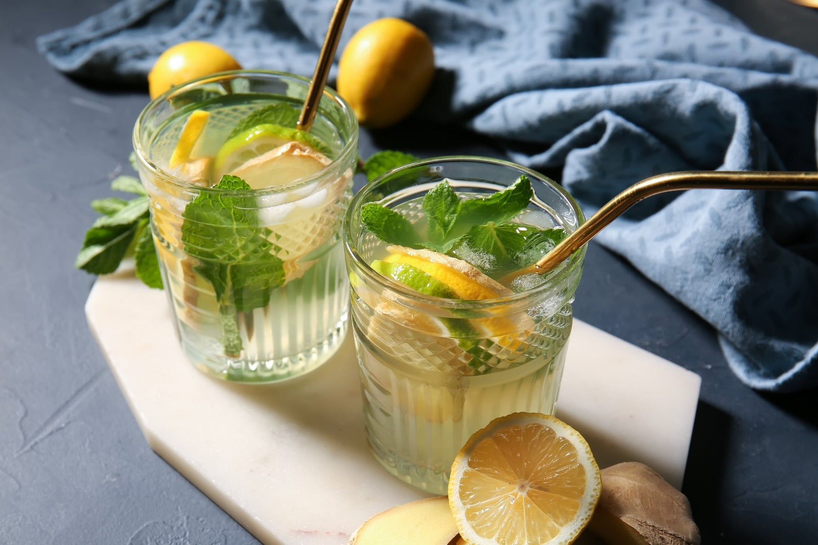 Image of LEVO's lemonade recipe with honey and ginger. 
