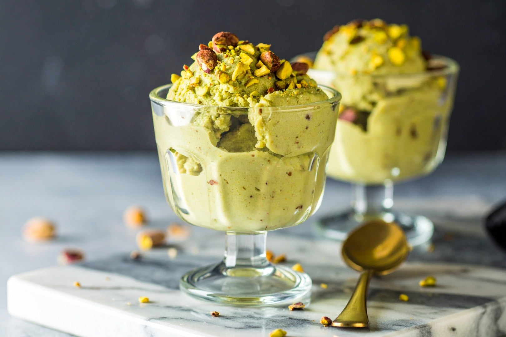 Image of honey pistachio ice cream by LEVO.