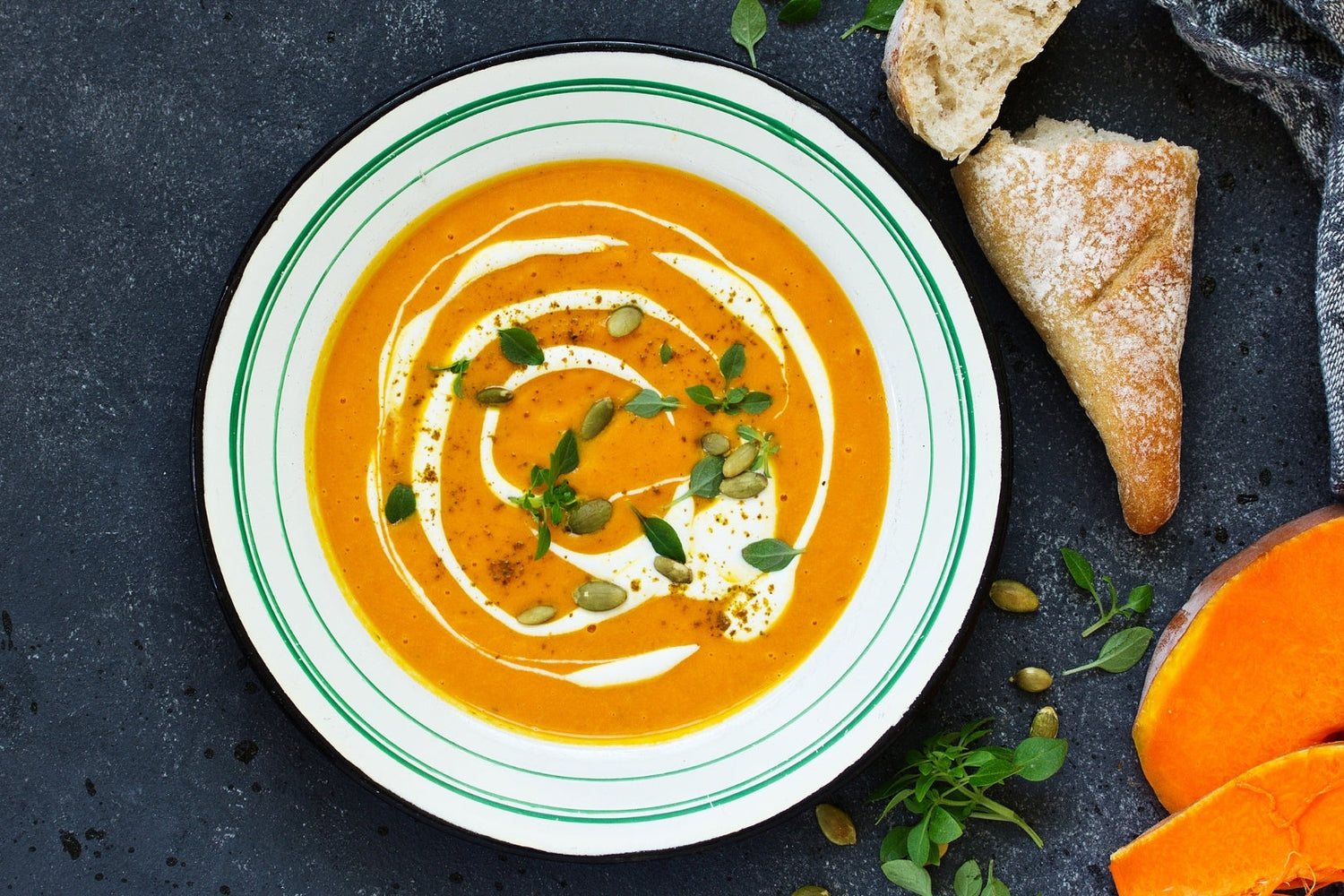 Image of bowl of pumpkin coconut milk curry made by LEVO.