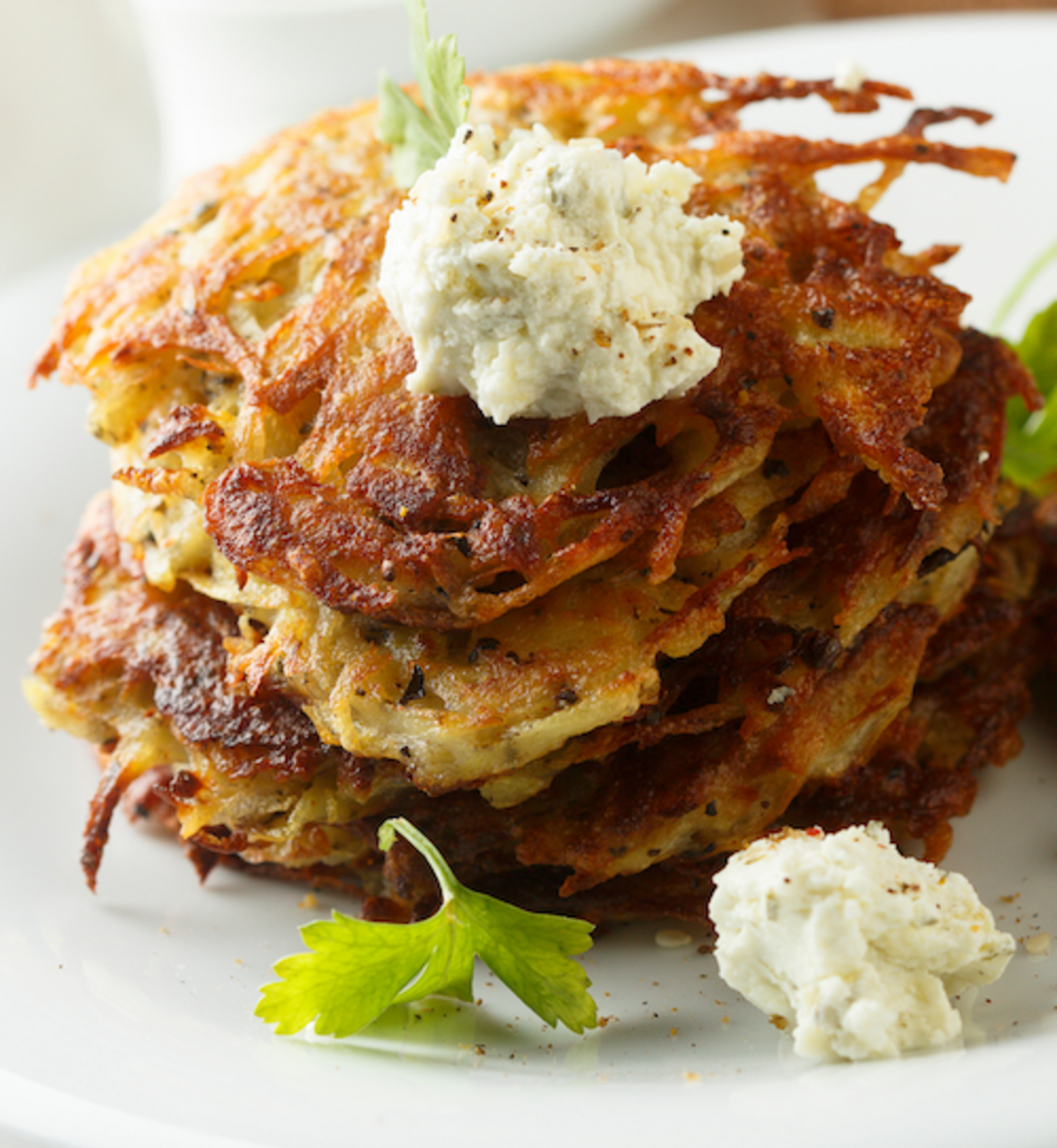 Image of latkes made by following LĒVO's infused homemade latke recipe.