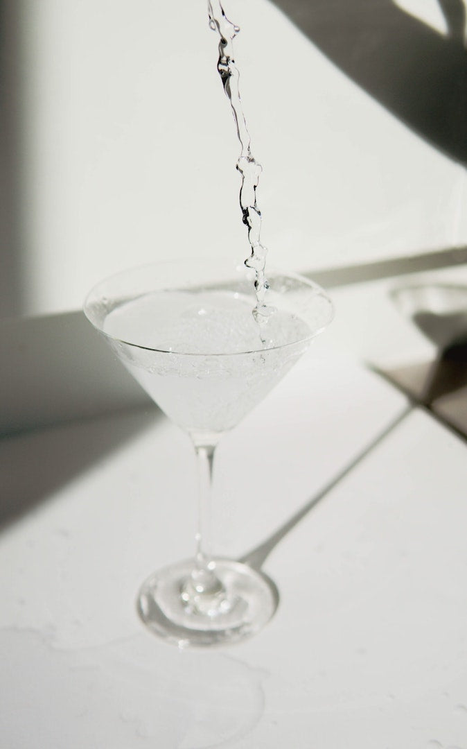 DIY Flower Infused Olive Oil Washed Martini made using the LEVO.