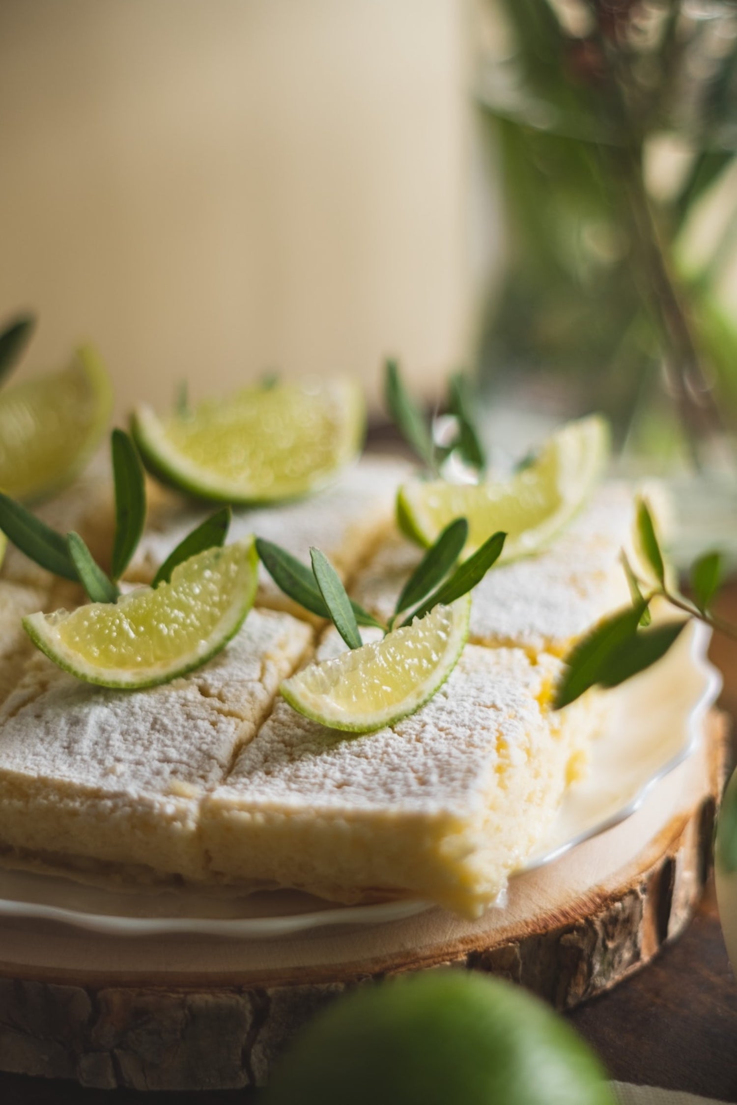 Plate of flower infused mini key lime pie cups, made using the LĒVO.