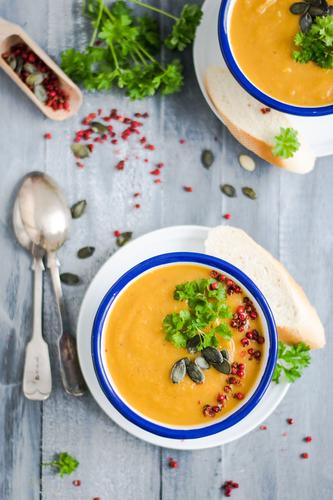 Image of pumpkin sweet potato soup by LEVO.