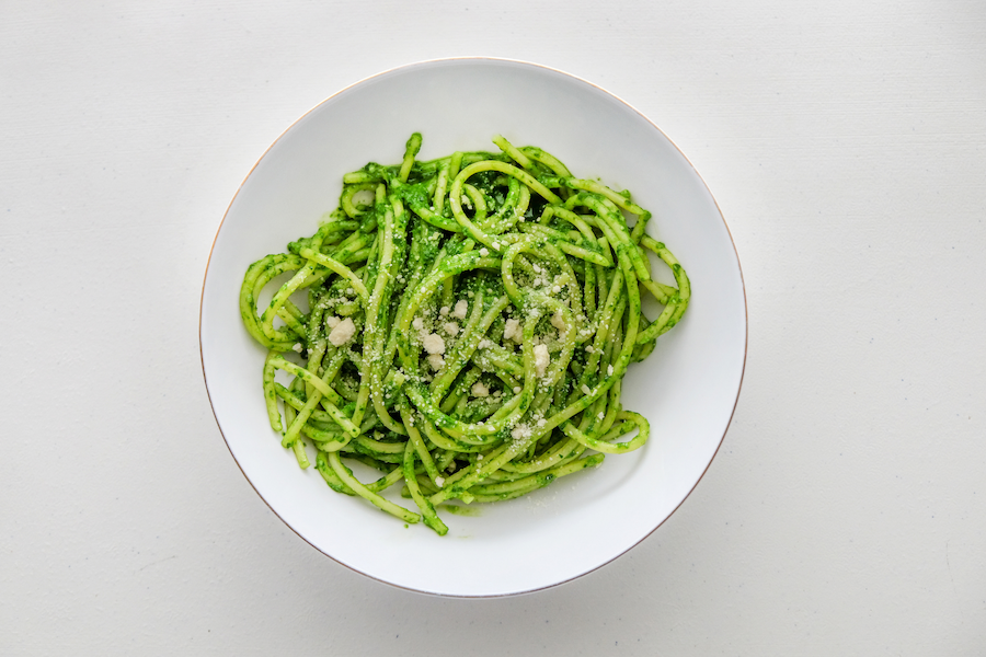 Image of LEVO's recipe for green spaghetti.