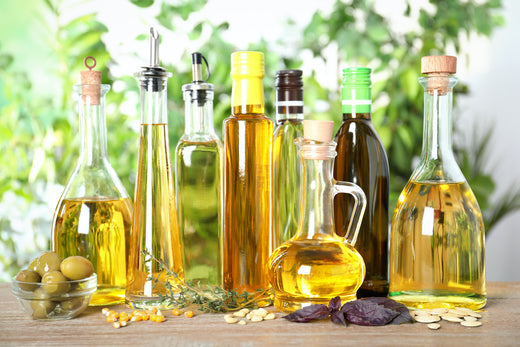 What are the healthiest oils? Image of multiple different types of oils that can be used with LĒVO.