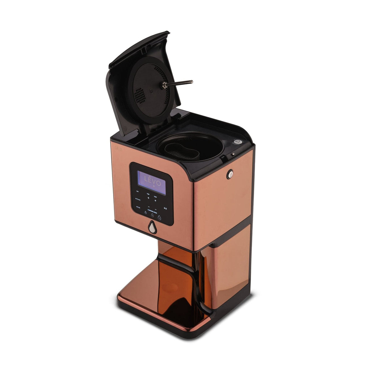 LĒVO Lux in French Copper with the lid open #Color_French Copper