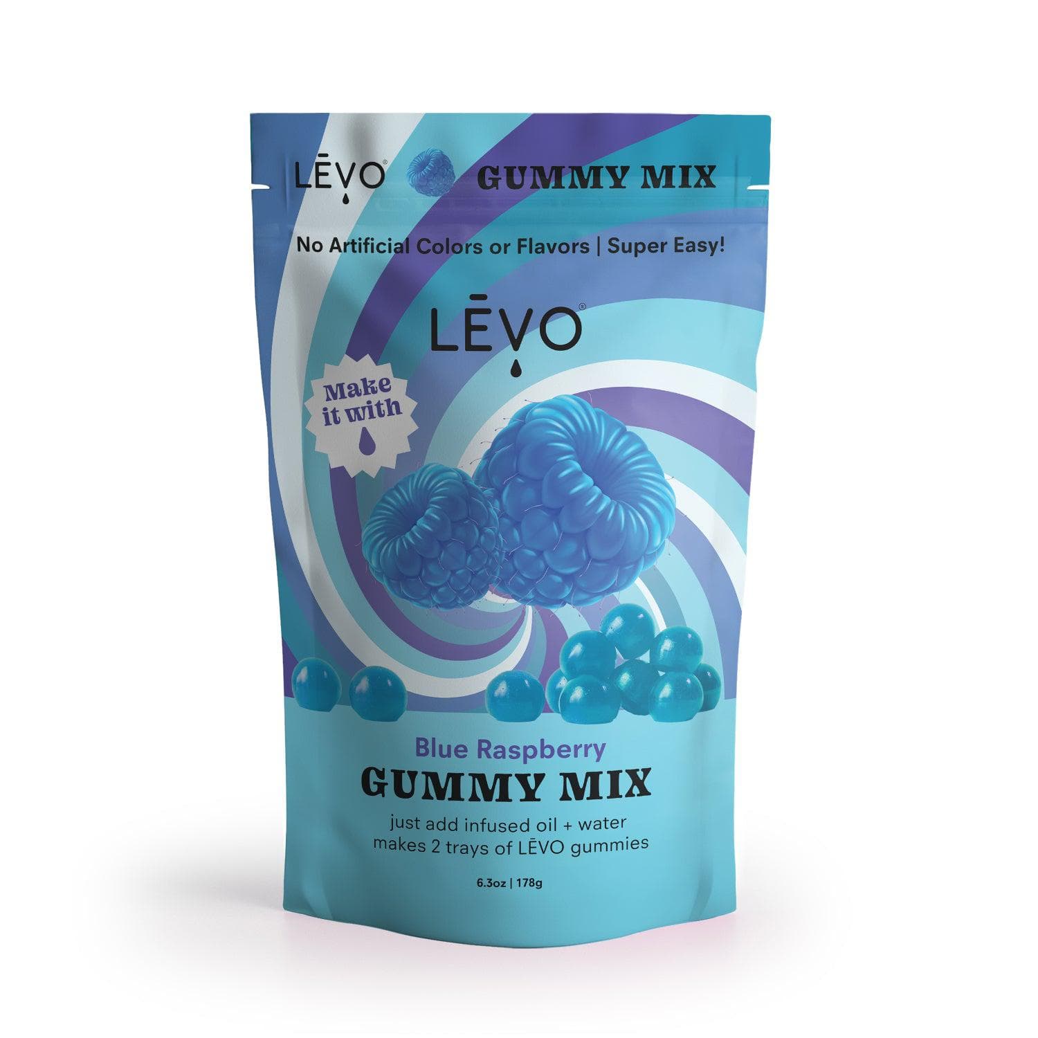 LEVO Gummy Mix in Blue Raspberry flavor - front 