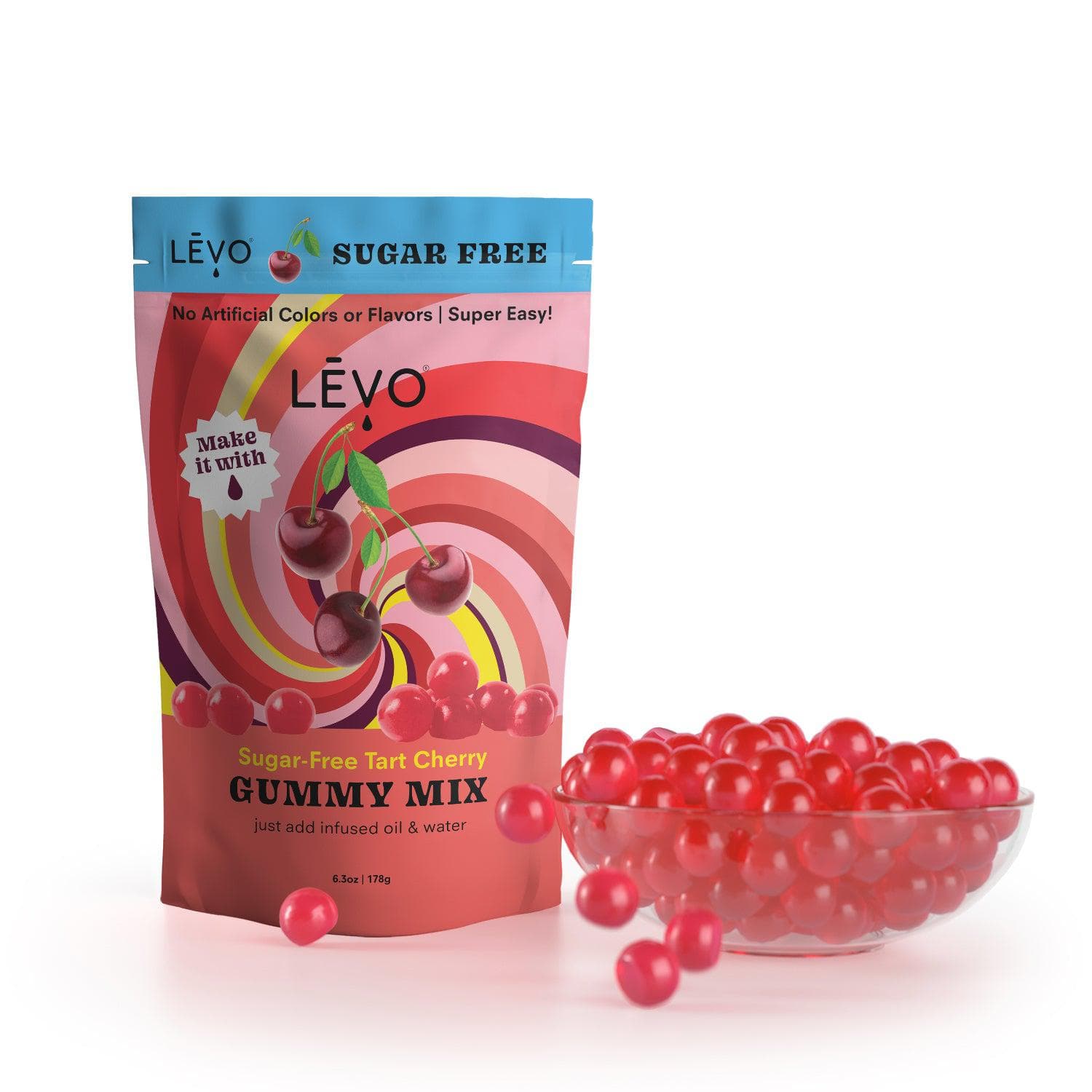 Gummy Mix - Tart Cherry Sugar-Free - Make Custom Gummies! - LEVO