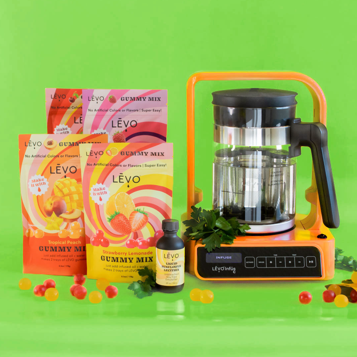LĒVO C in Satsuma Orange. Replicate your favorite infusions with LĒVO C's precise controls. Jumbo Pod included to hold 1 ounce of dry herbs.