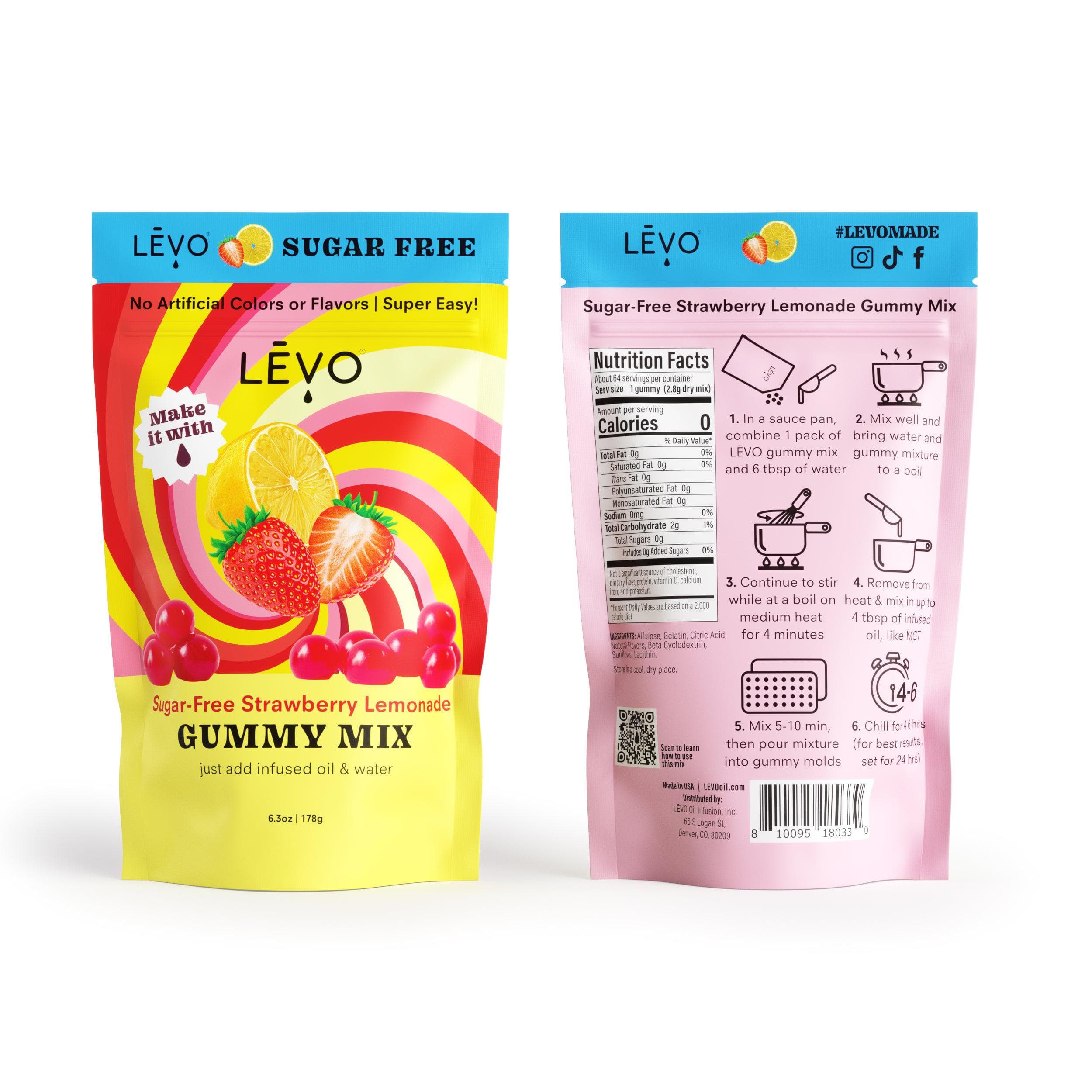 LĒVO Sugar Free Strawberry Lemonade Mix. Bundle and Save! Make your own edibles with LEVO gummy mix.