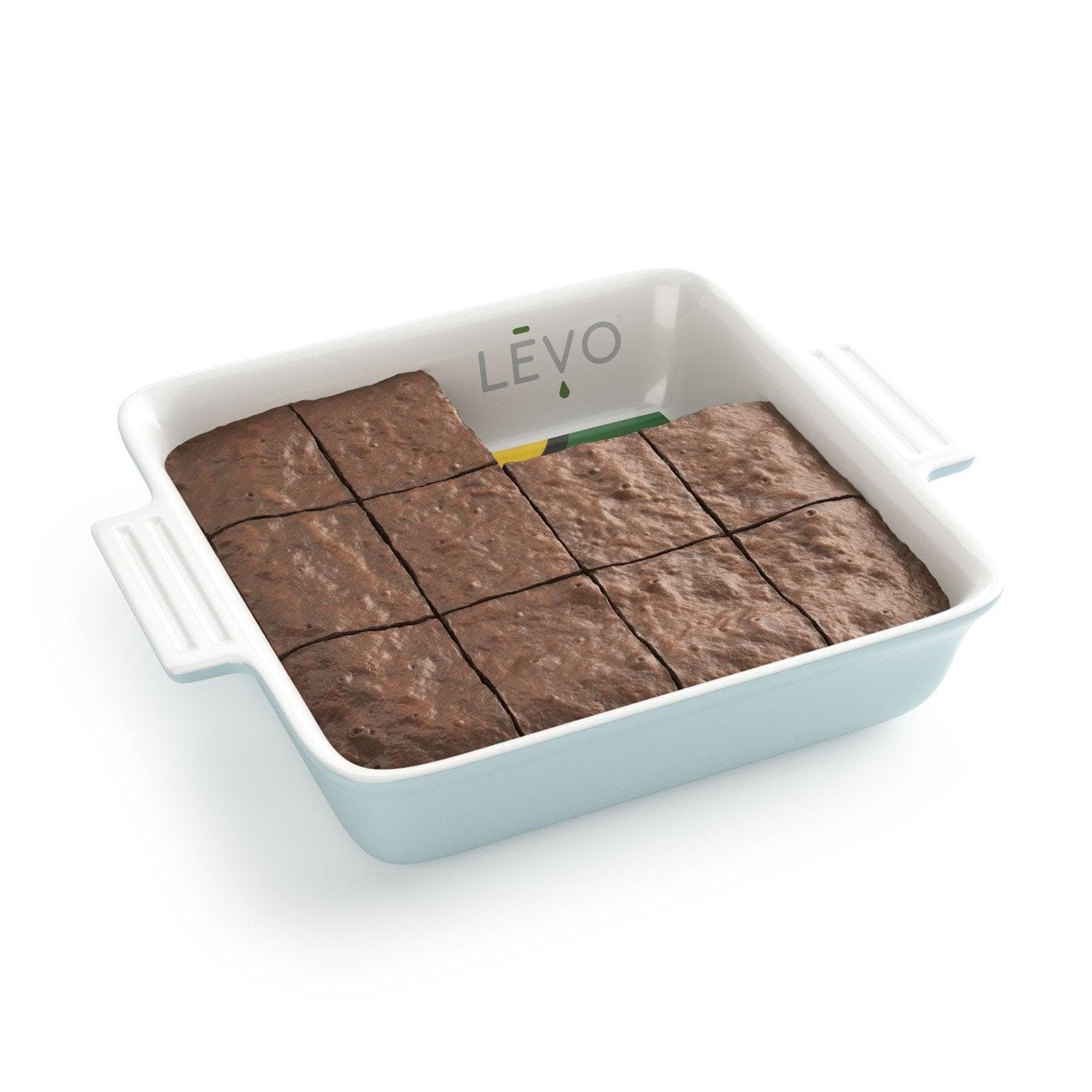 Porcelain Baking Dish by LEVO, perfect for baking one box of LEVO organic brownie mix.