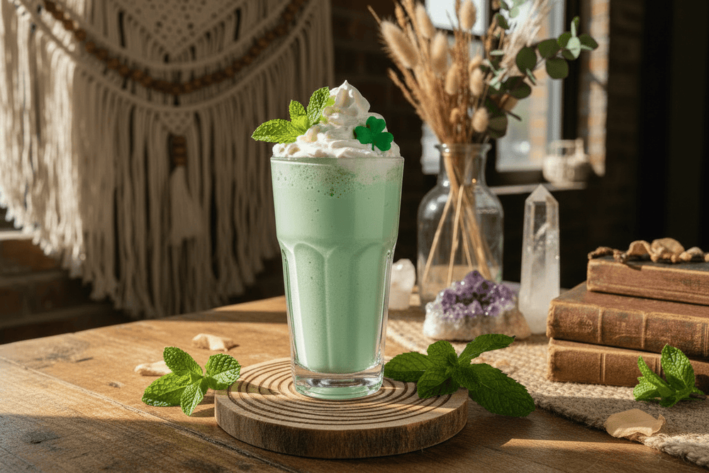 Shamrock Shake made with LEVO infusion machine simple syrup.