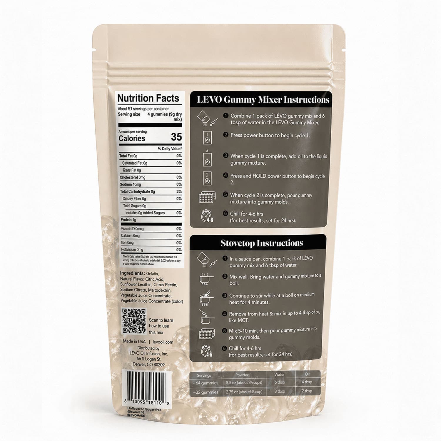 Gummy Mix - Unflavored - Sugar Free (16 oz)