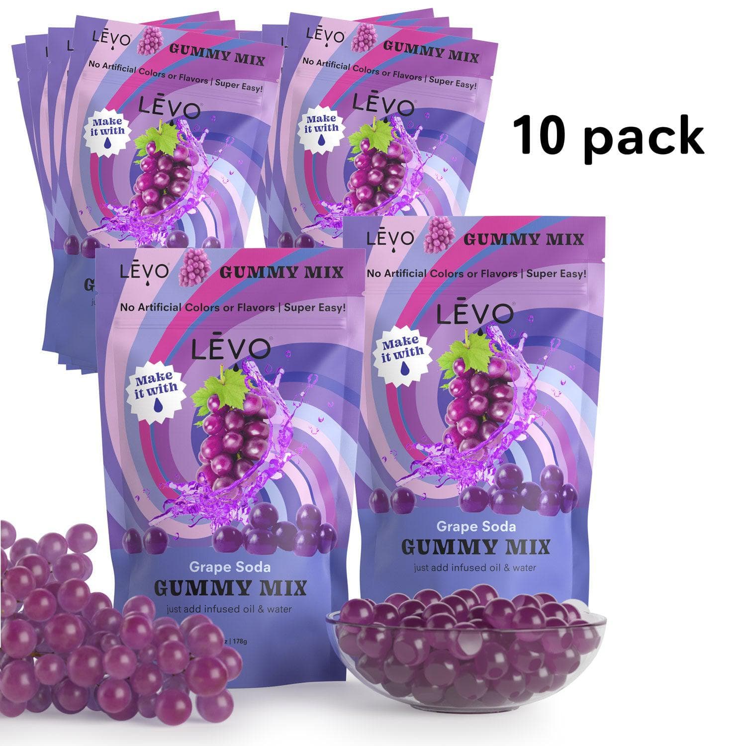 Gummy Trio | 10 Mixes | Bulk Ten Pack, Grape Soda
