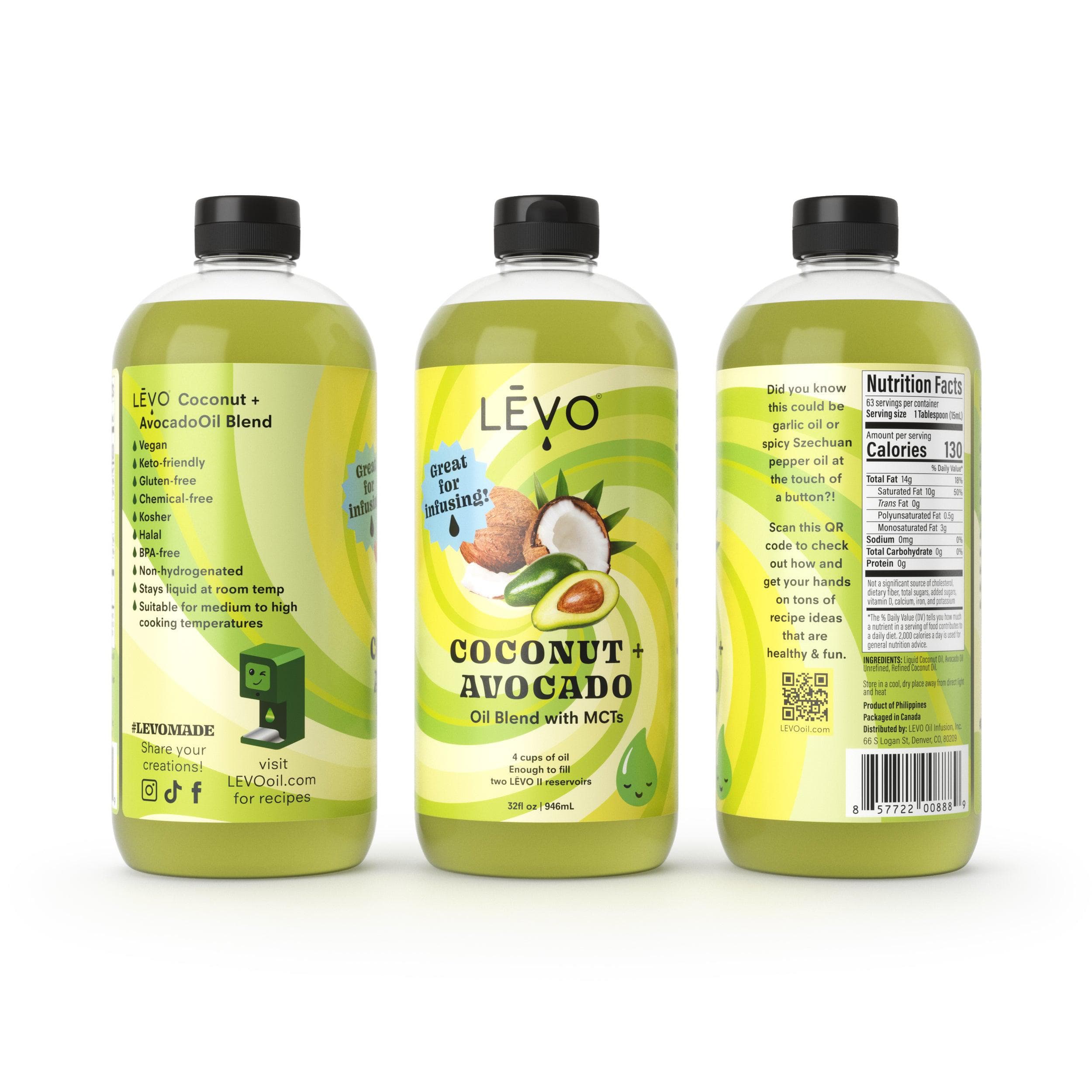 LEVO coconut avocado blend oil 32oz