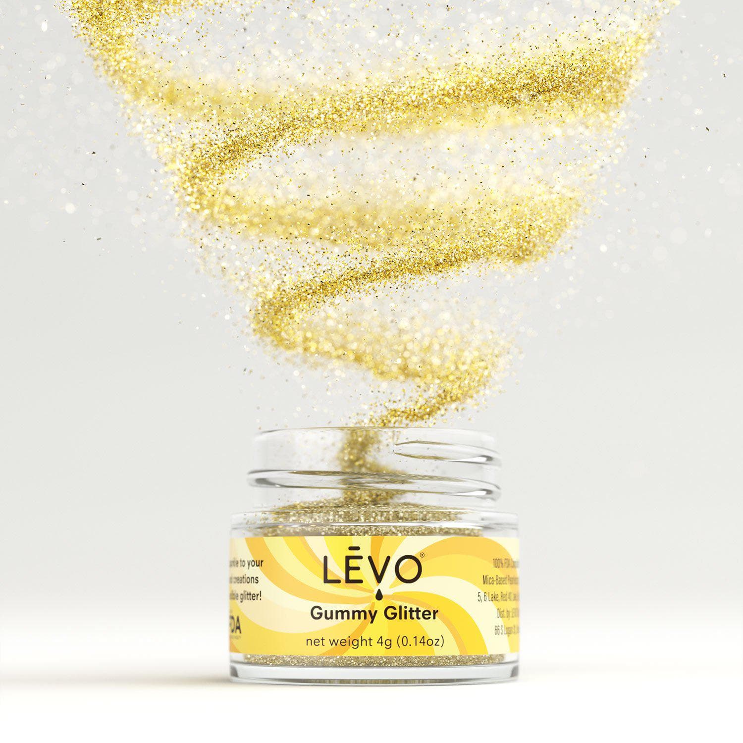 Edible gold glitter and shimmer for your LEVO 2 infused foods.