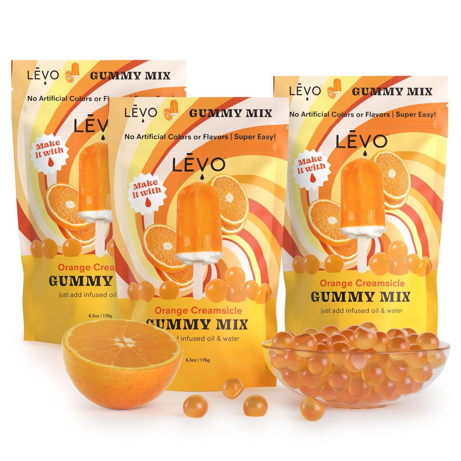 LĒVO Gummy Mix - Orange Creamsicle - Make Your Own Infused Gummies - Each  Bag Makes 64 Gummies - 1 Pack : Grocery & Gourmet Food 