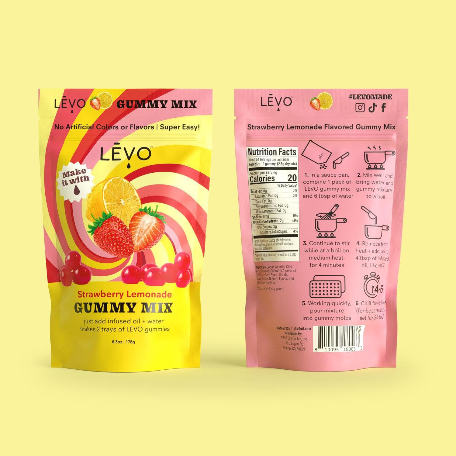 Strawberry Lemonade, Cherry, Raspberry, Peach Gummy Mixes. Buy 3 Flavors at Once & SAVE!