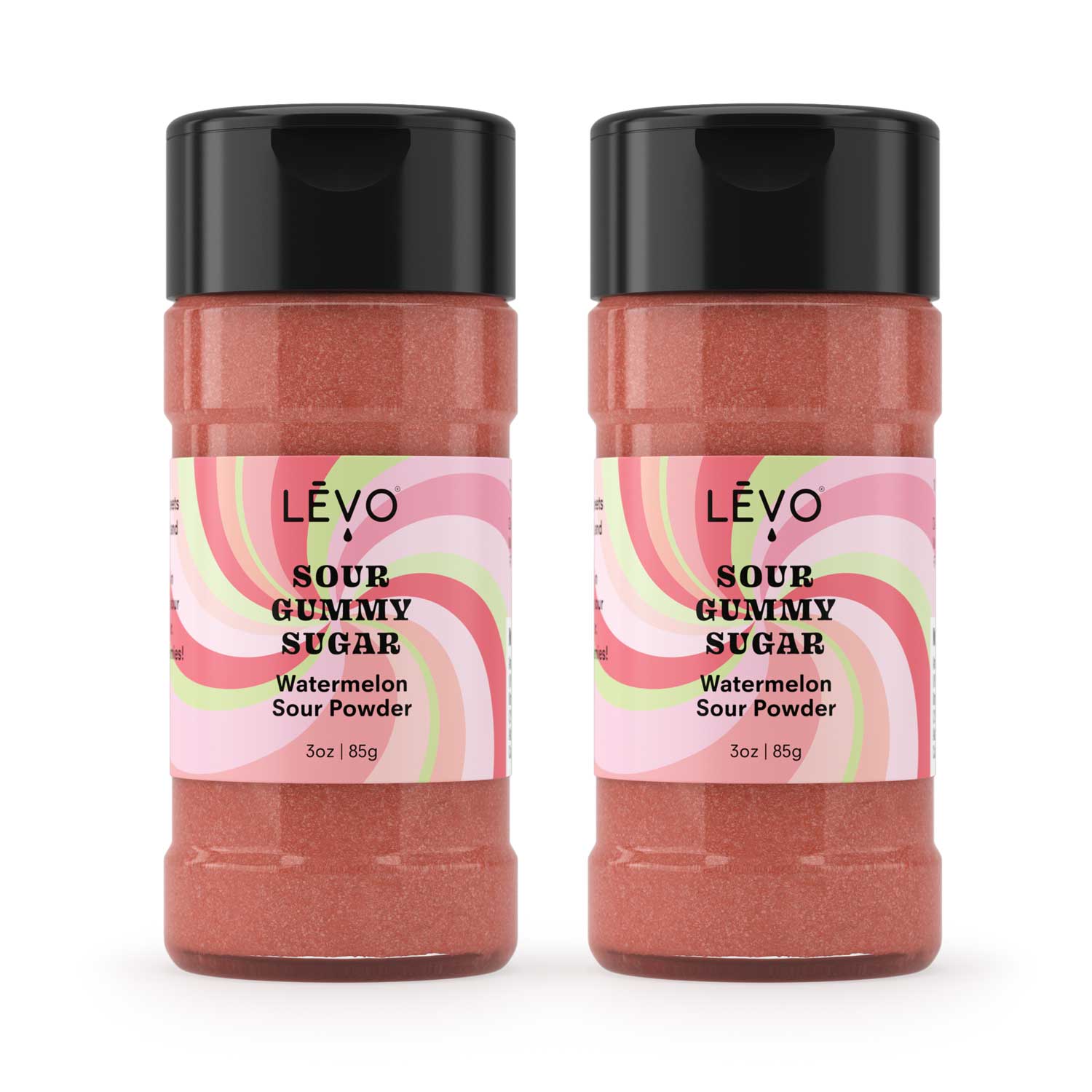 Infuse your gummies and then dust them with LEVO Watermelon sour powder finishing sugar
